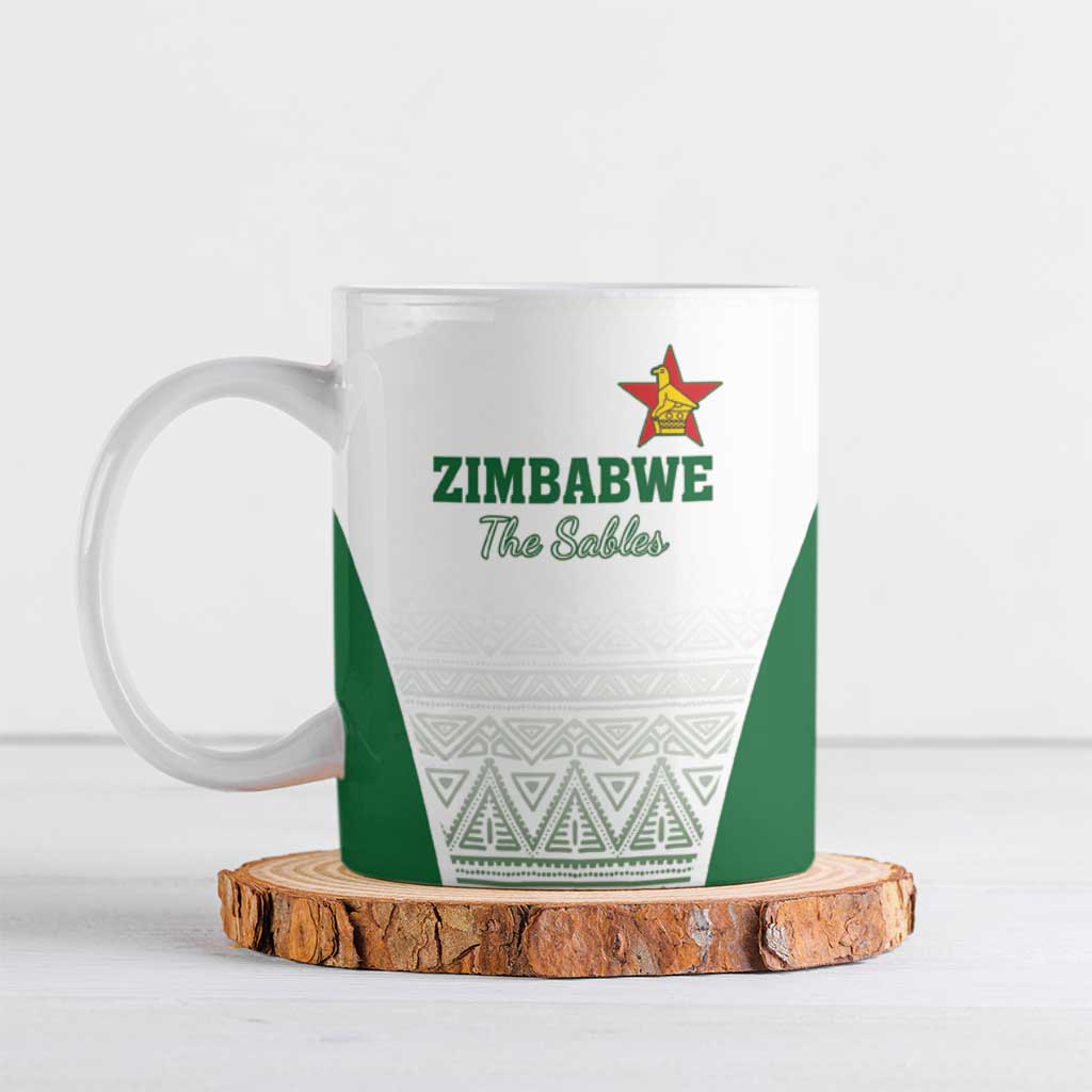 Custom Zimbabwe Sables Rugby Ceramic Mug African Patterns