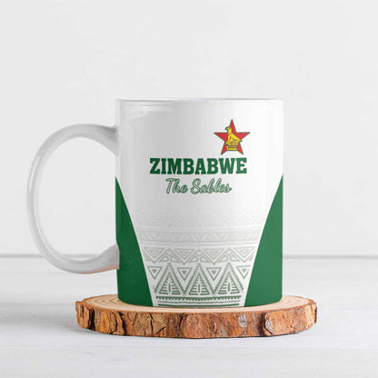 Custom Zimbabwe Sables Rugby Ceramic Mug African Patterns