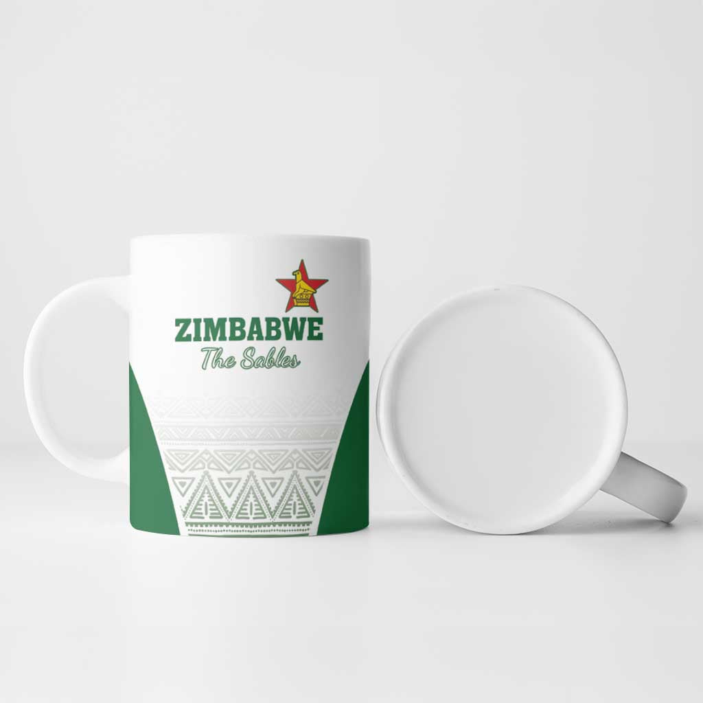 Custom Zimbabwe Sables Rugby Ceramic Mug African Patterns