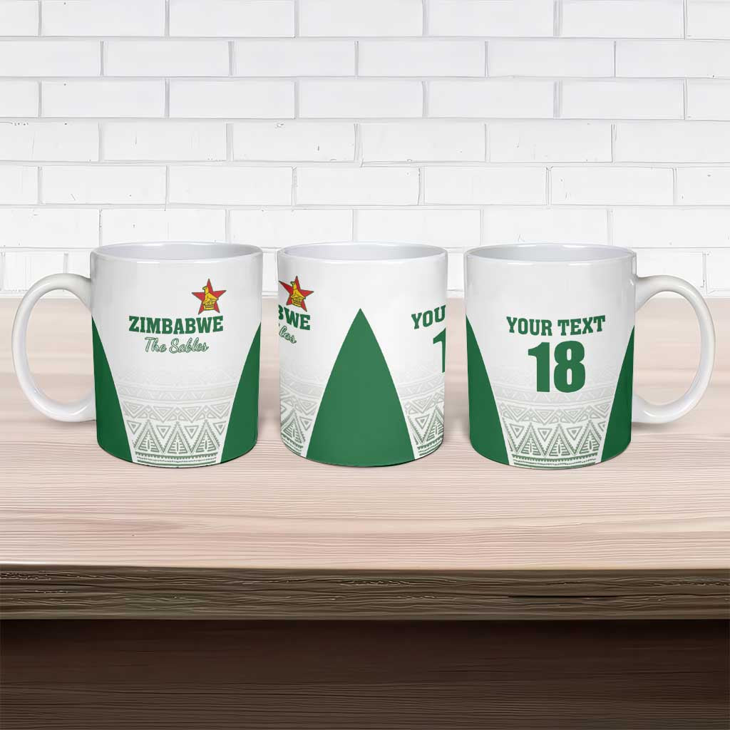 Custom Zimbabwe Sables Rugby Ceramic Mug African Patterns