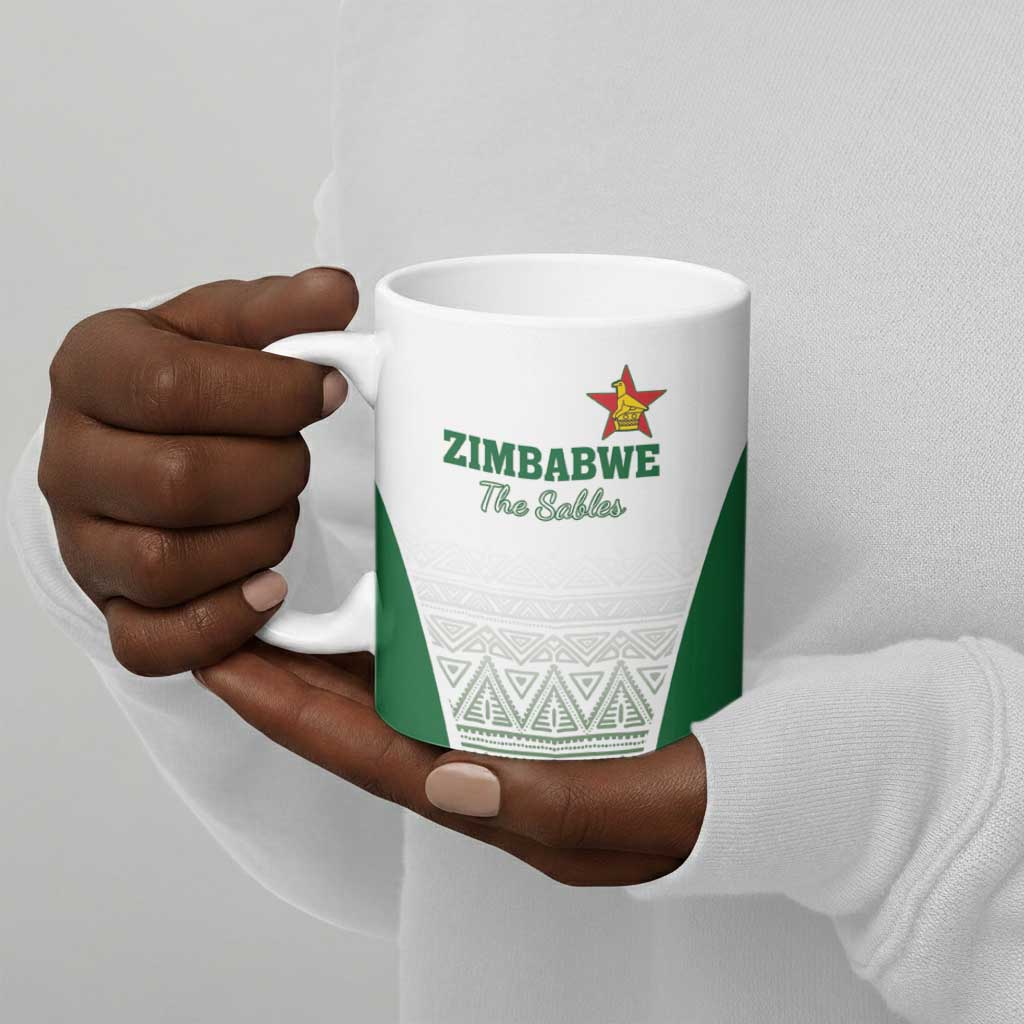 Custom Zimbabwe Sables Rugby Ceramic Mug African Patterns