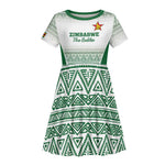 Custom Zimbabwe Sables Rugby Kid Short Sleeve Dress African Patterns - African Pride