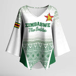 Custom Zimbabwe Sables Rugby Kimono Sleeve Blouse African Patterns