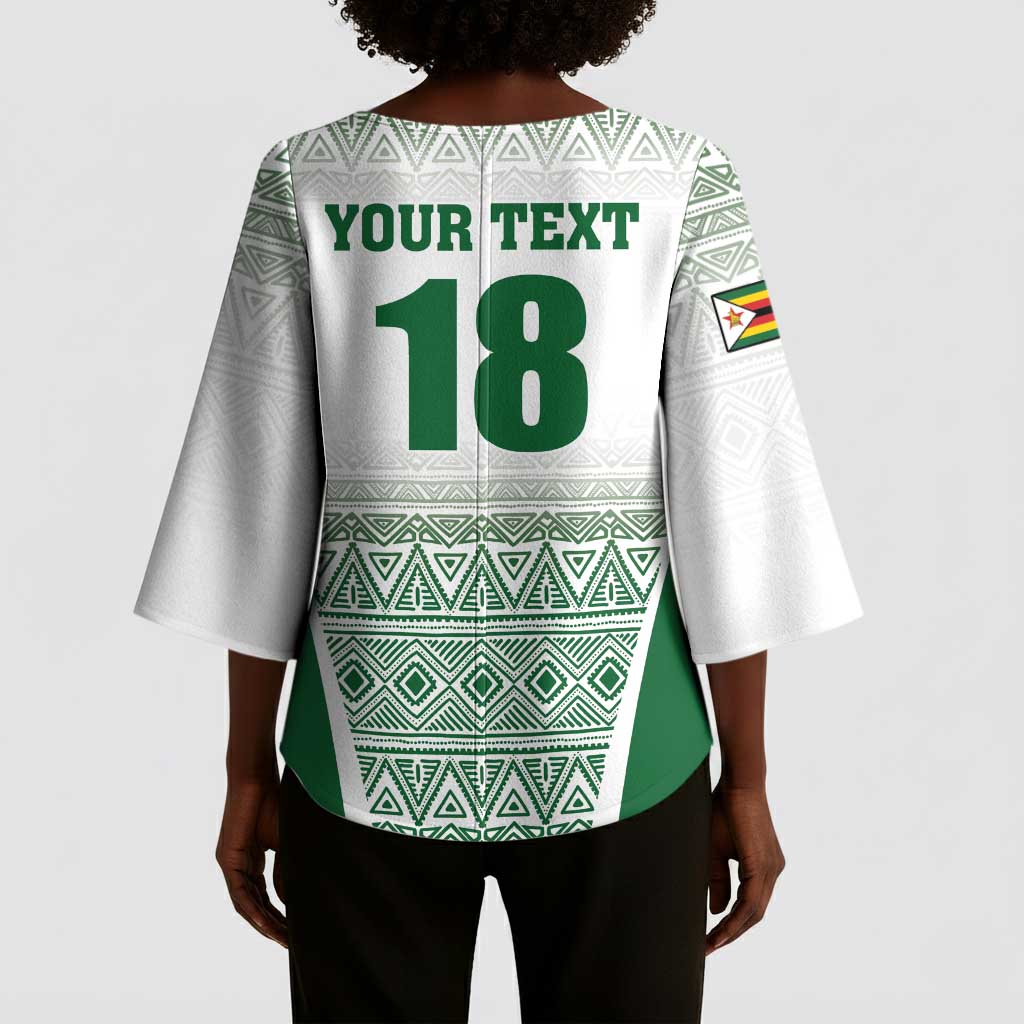 Custom Zimbabwe Sables Rugby Kimono Sleeve Blouse African Patterns