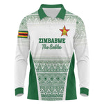 Custom Zimbabwe Sables Rugby Long Sleeve Polo Shirt African Patterns - African Pride