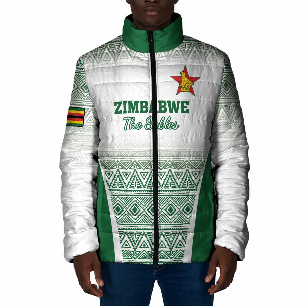 Custom Zimbabwe Sables Rugby Padded Jacket African Patterns