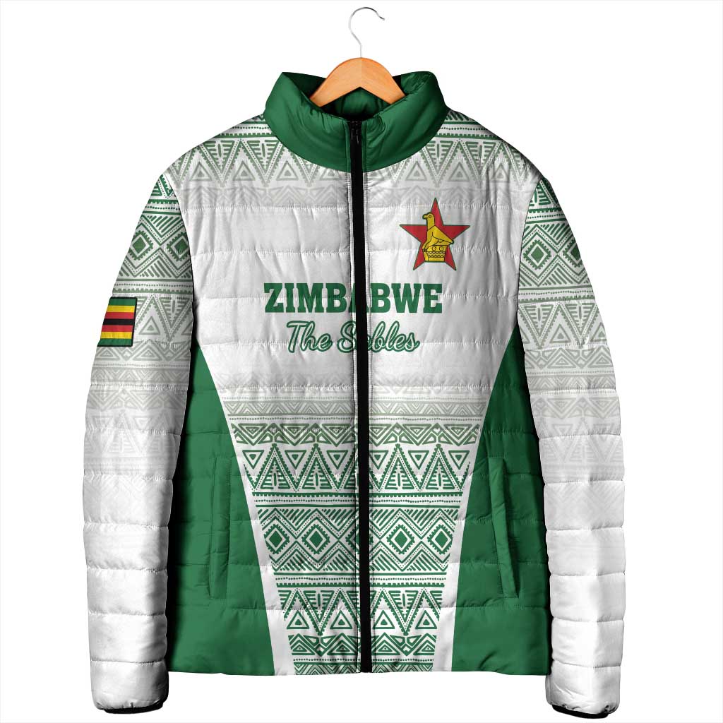 Custom Zimbabwe Sables Rugby Padded Jacket African Patterns