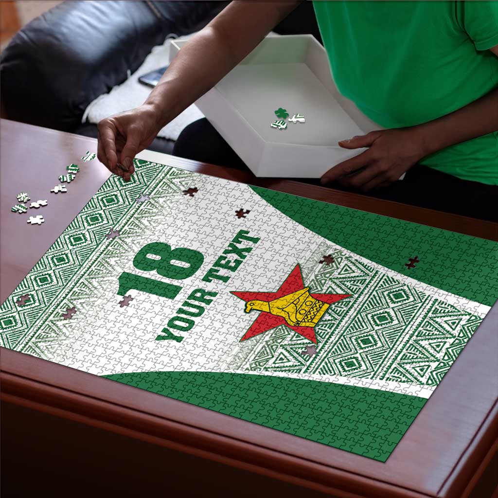 Custom Zimbabwe Sables Rugby Puzzle African Patterns