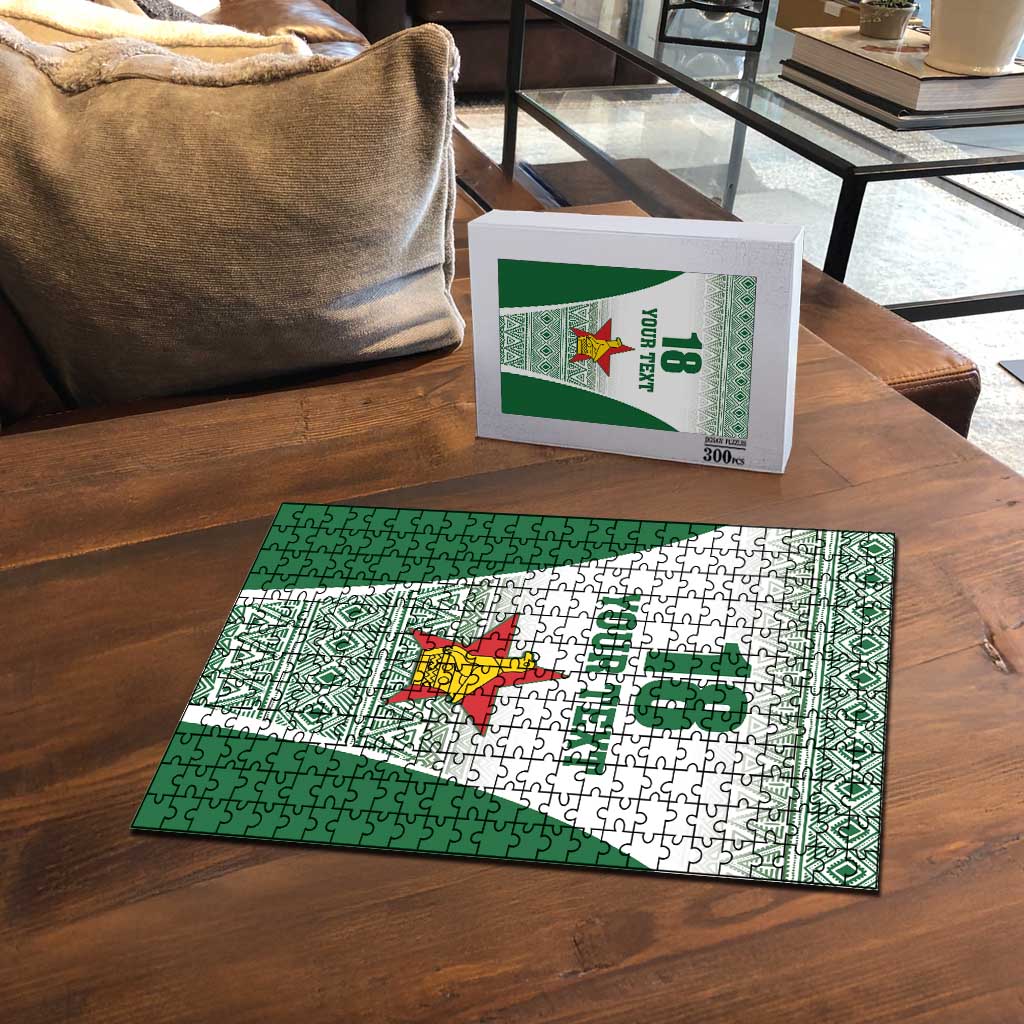 Custom Zimbabwe Sables Rugby Puzzle African Patterns