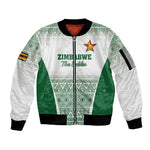 Custom Zimbabwe Sables Rugby Sleeve Zip Bomber Jacket African Patterns - African Pride