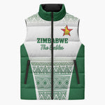 Custom Zimbabwe Sables Rugby Sleeveless Puffer Jacket African Patterns