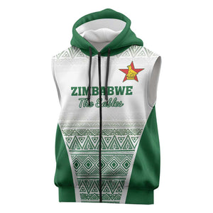 Custom Zimbabwe Sables Rugby Sleeveless Zip Hoodie African Patterns - African Pride