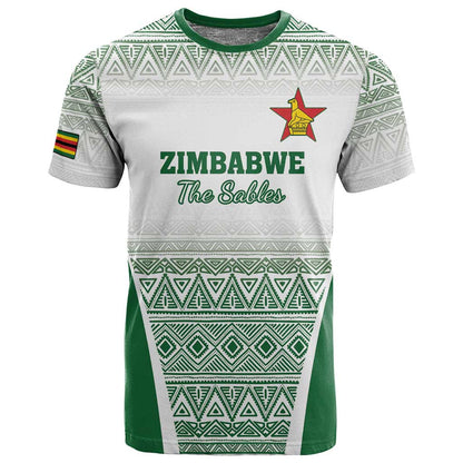 Custom Zimbabwe Sables Rugby T shirt African Patterns - African Pride
