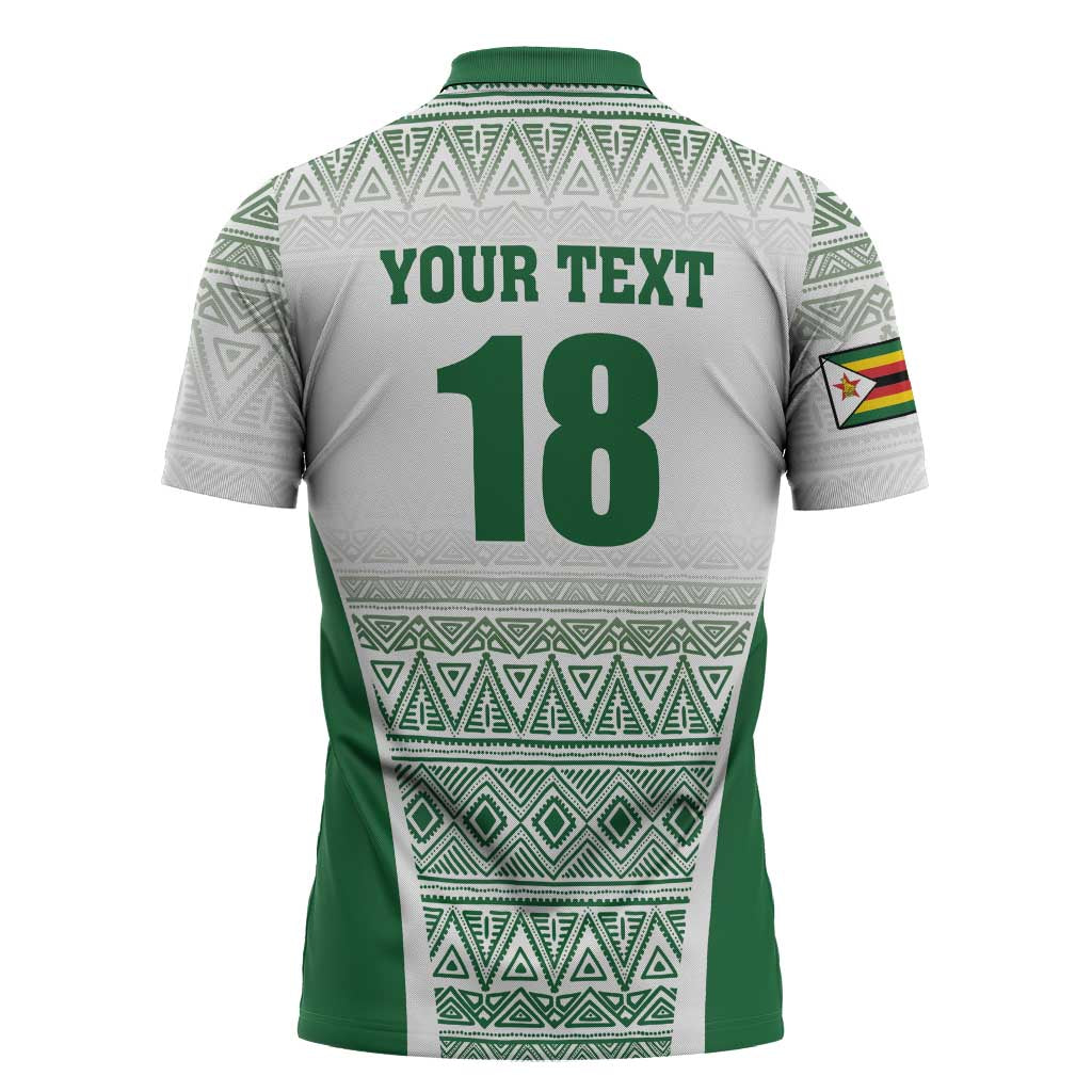 Custom Zimbabwe Sables Rugby Zipper Polo Shirt African Patterns