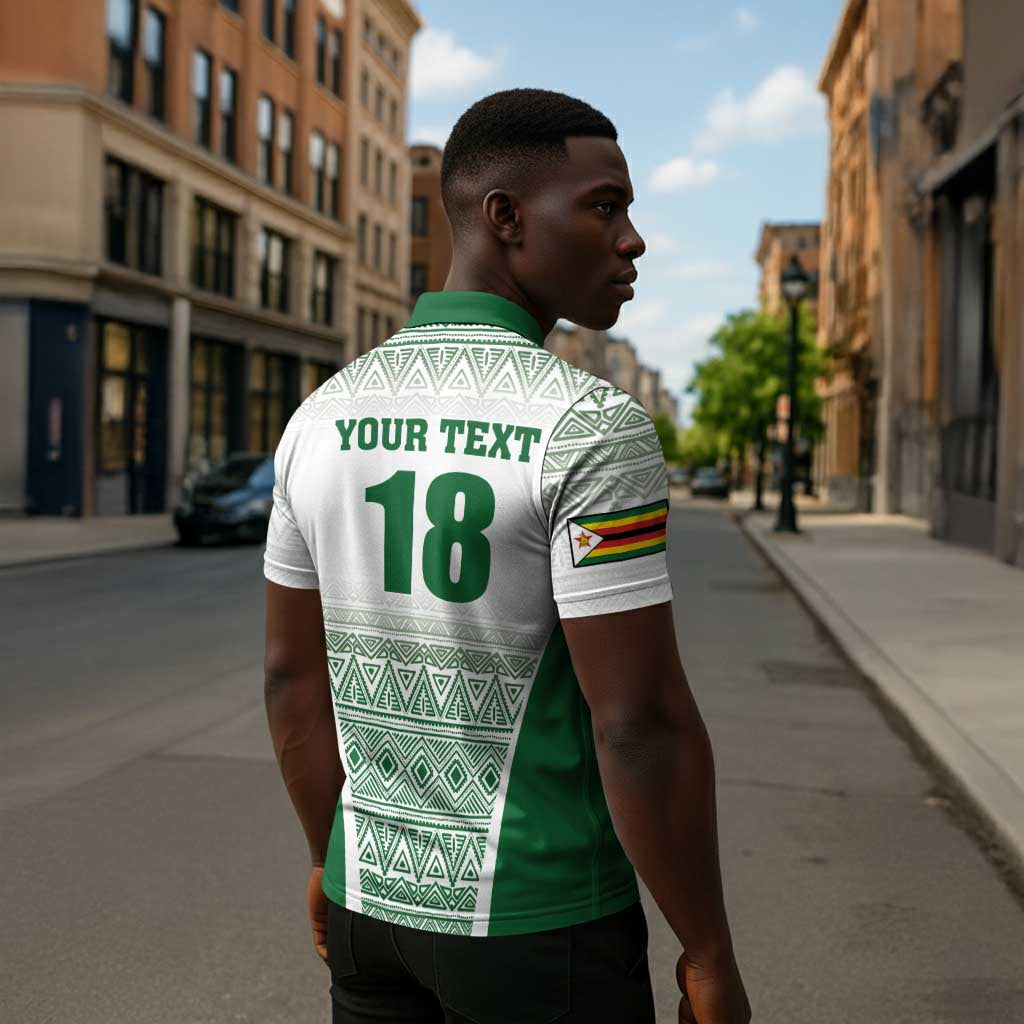 Custom Zimbabwe Sables Rugby Zipper Polo Shirt African Patterns