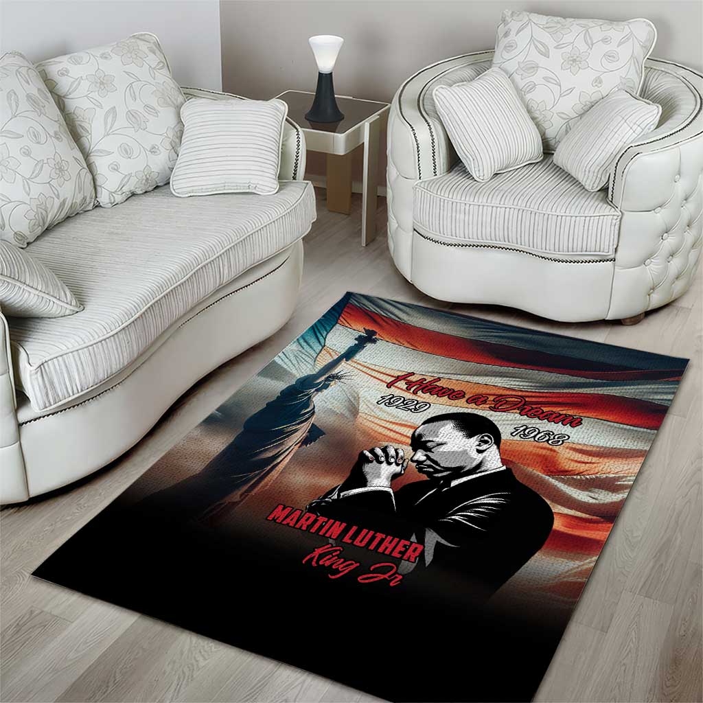 Happy MLK Day Area Rug Black Americans Leaders I Have a Dream