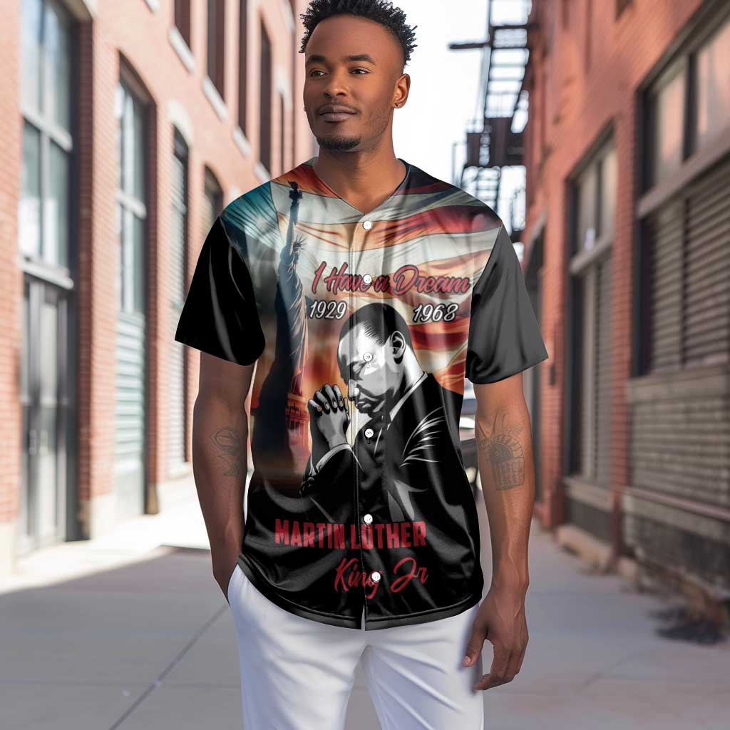 Happy MLK Day Baseball Jersey Black Americans Leaders I Have a Dream