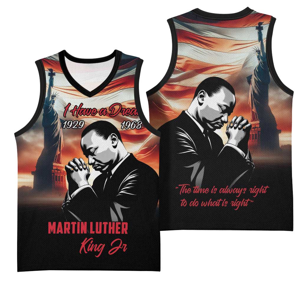 Happy MLK Day Basketball Jersey Black Americans Leaders I Have a Dream LT18