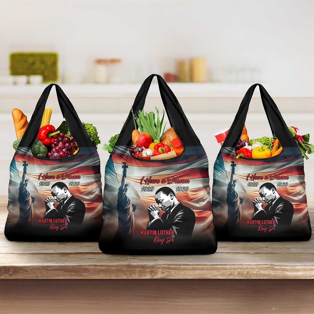 Happy MLK Day Grocery Bag Black Americans Leaders I Have a Dream