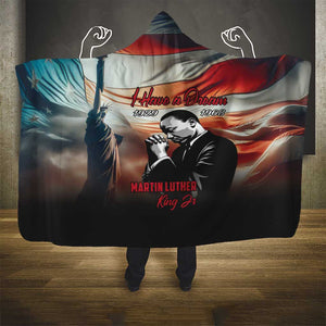Happy MLK Day Hooded Blanket Black Americans Leaders I Have a Dream