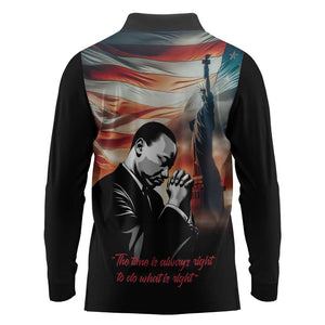 Happy MLK Day Long Sleeve Polo Shirt Black Americans Leaders I Have a Dream