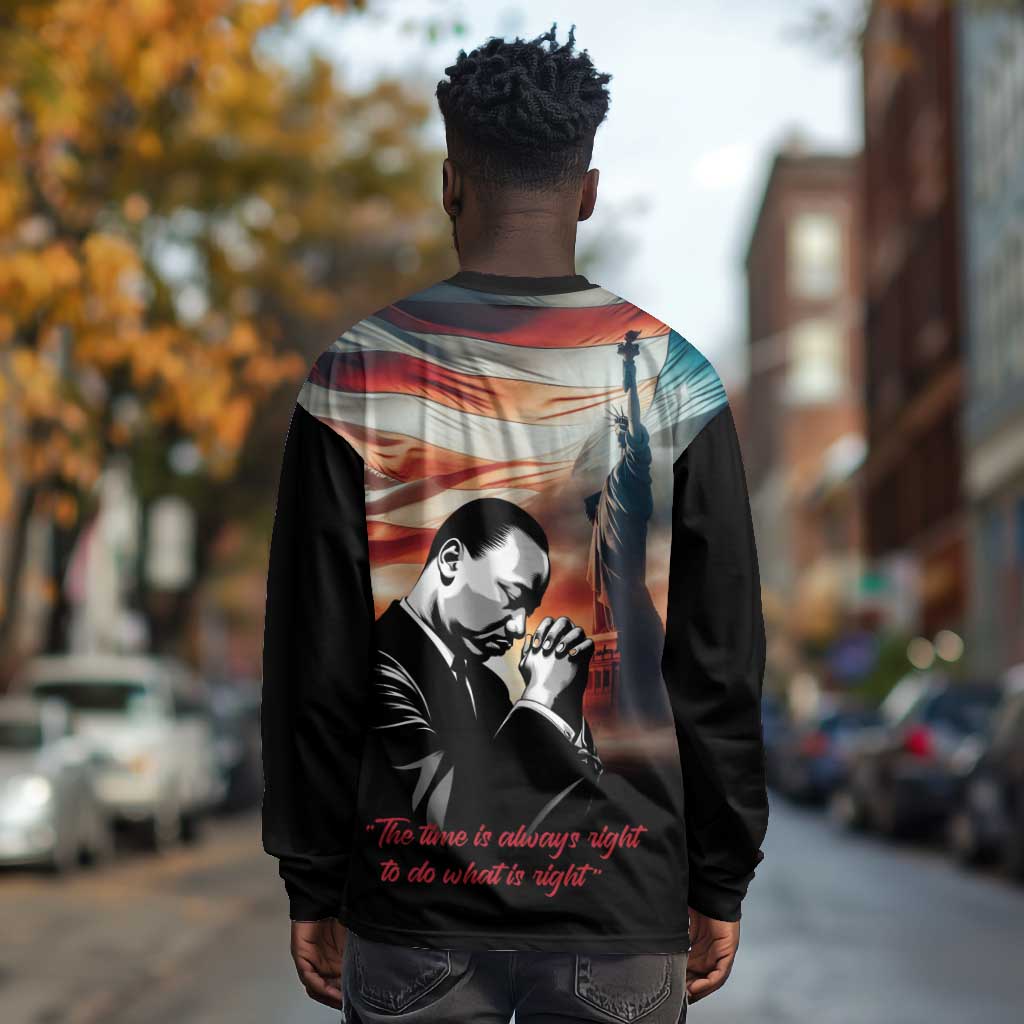Happy MLK Day Long Sleeve Shirt Black Americans Leaders I Have a Dream