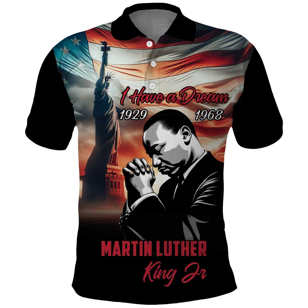 Happy MLK Day Polo Shirt Black Americans Leaders I Have a Dream