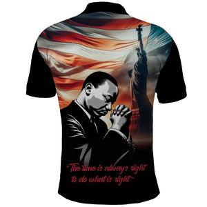 Happy MLK Day Polo Shirt Black Americans Leaders I Have a Dream