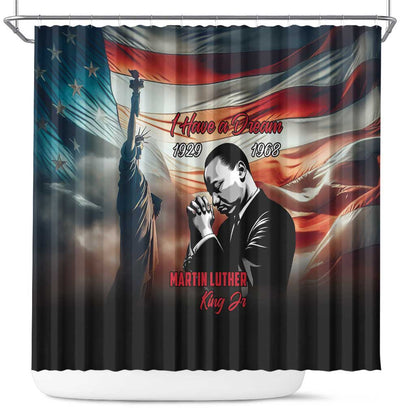 Happy MLK Day Shower Curtain Black Americans Leaders I Have a Dream