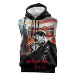 Happy MLK Day Sleeveless Zip Hoodie Black Americans Leaders I Have a Dream - African Pride