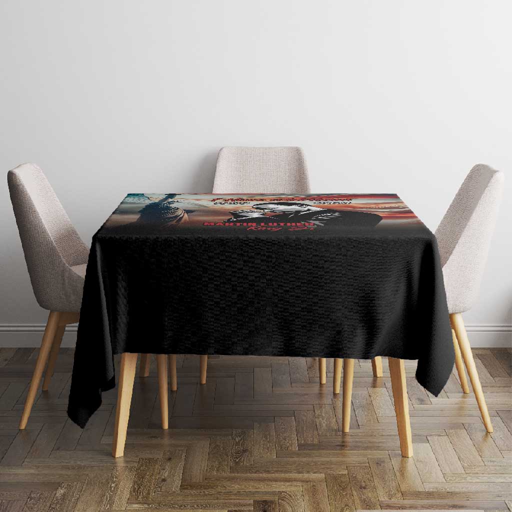 Happy MLK Day Tablecloth Black Americans Leaders I Have a Dream