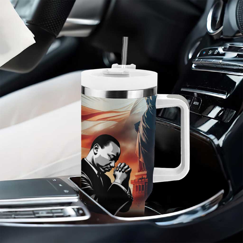Happy MLK Day Tumbler With Handle Black Americans Leaders I Have a Dream