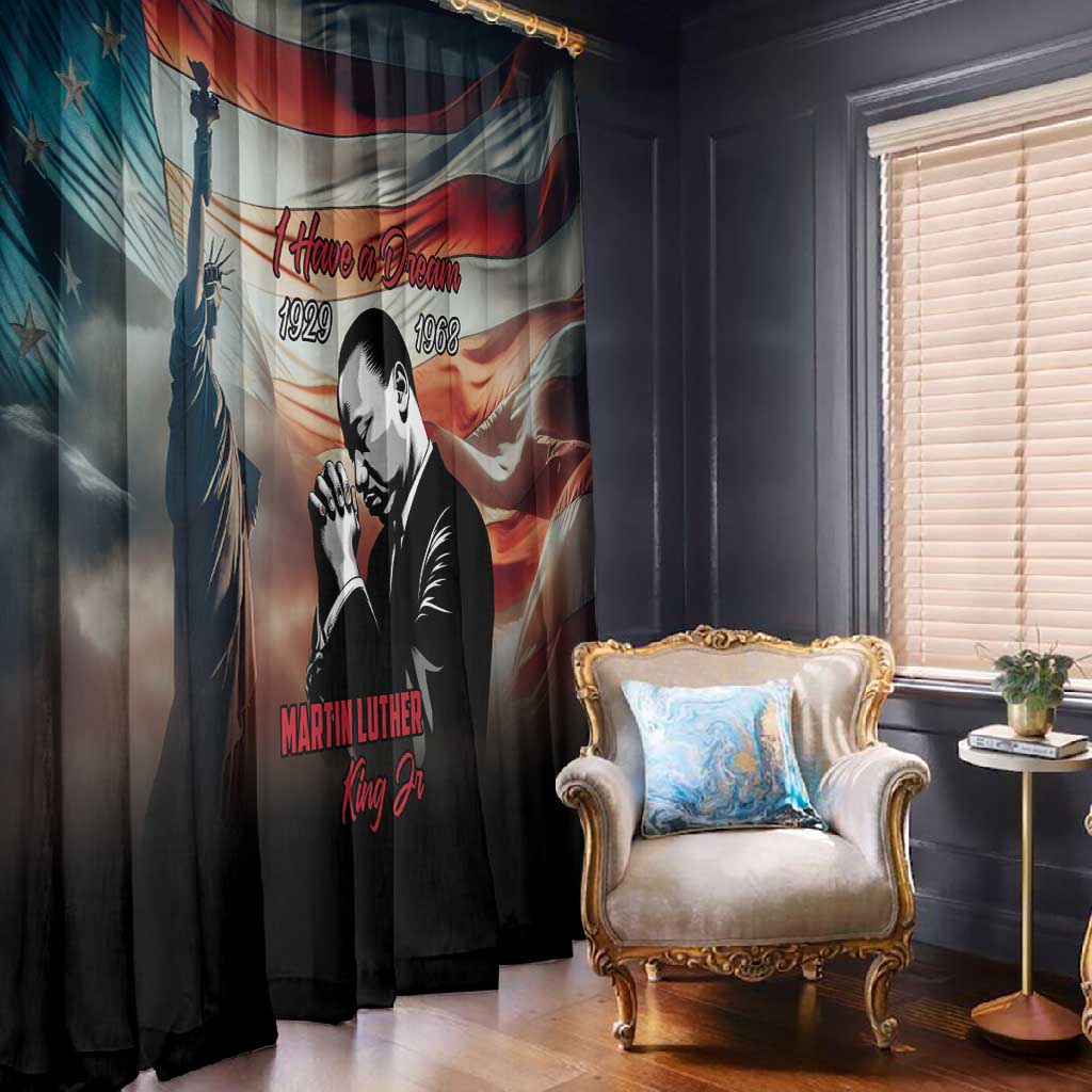 Happy MLK Day Window Curtain Black Americans Leaders I Have a Dream