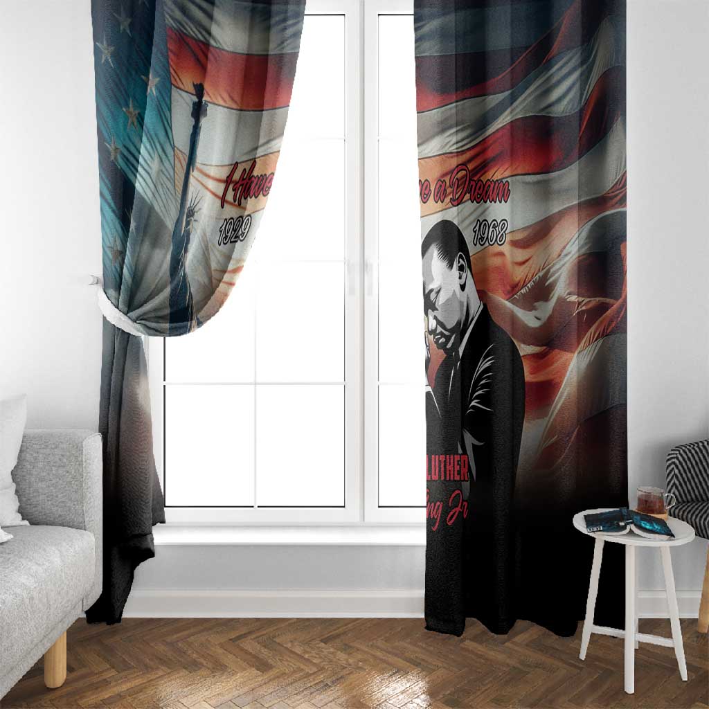 Happy MLK Day Window Curtain Black Americans Leaders I Have a Dream