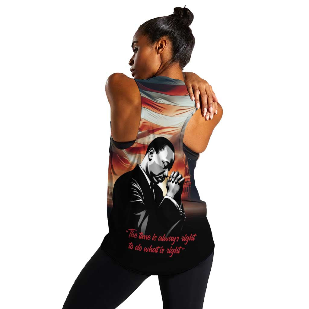Happy MLK Day Women Racerback Tank Black Americans Leaders I Have a Dream