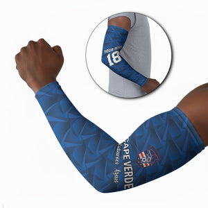 Custom Cape Verde Football 2026 Arm Sleeves Atlantic Blue Sharks Heritage