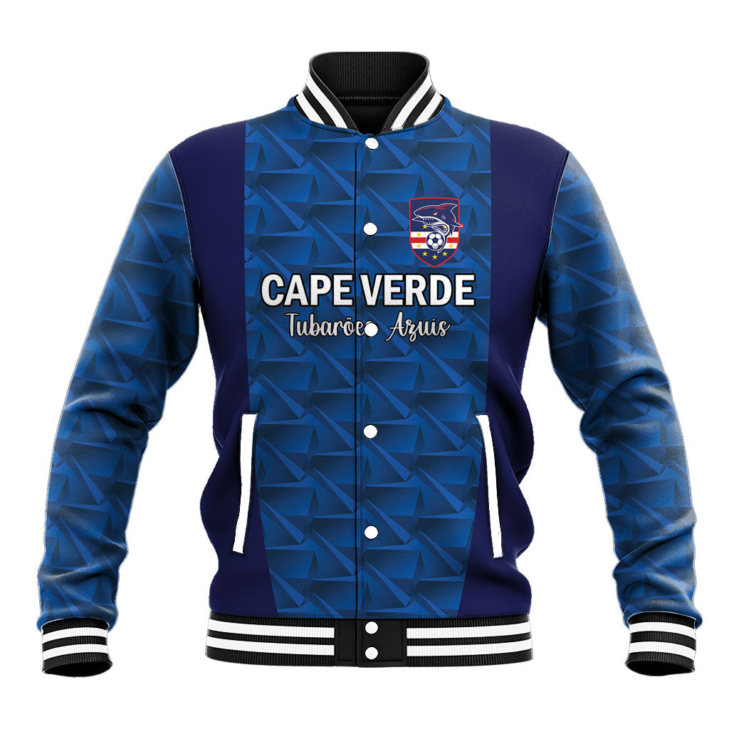 Custom Cape Verde Football 2026 Baseball Jacket Atlantic Blue Sharks Heritage