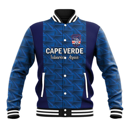 Custom Cape Verde Football 2026 Baseball Jacket Atlantic Blue Sharks Heritage