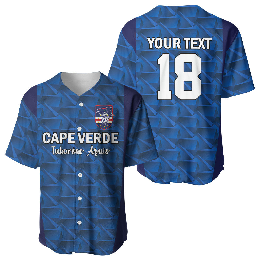 Custom Cape Verde Football 2026 Baseball Jersey Atlantic Blue Sharks Heritage