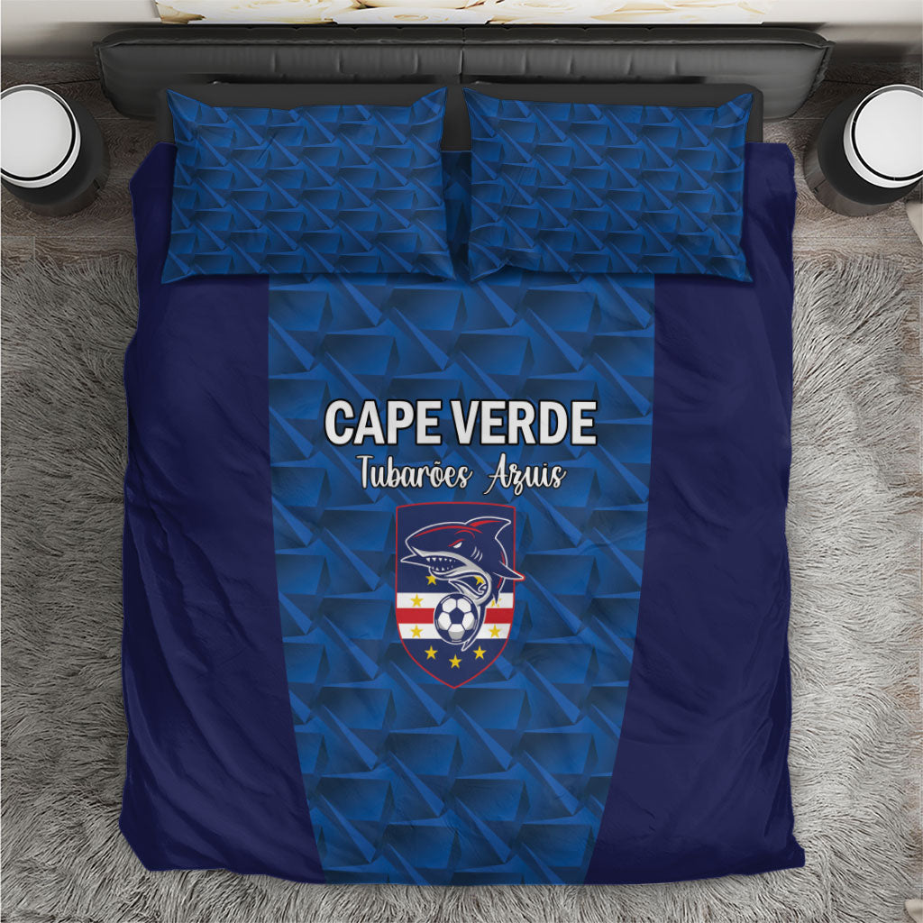 Cape Verde Football 2026 Bedding Set Atlantic Blue Sharks Heritage