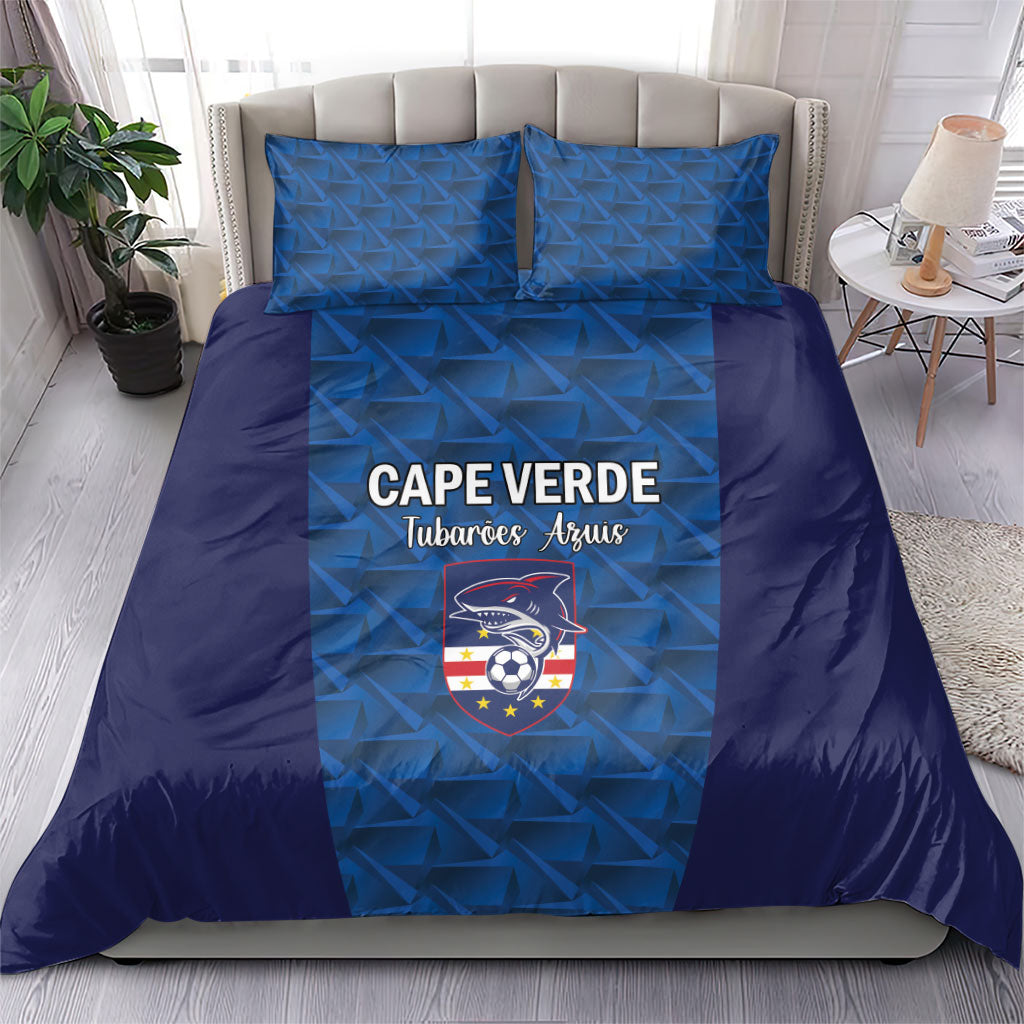 Cape Verde Football 2026 Bedding Set Atlantic Blue Sharks Heritage
