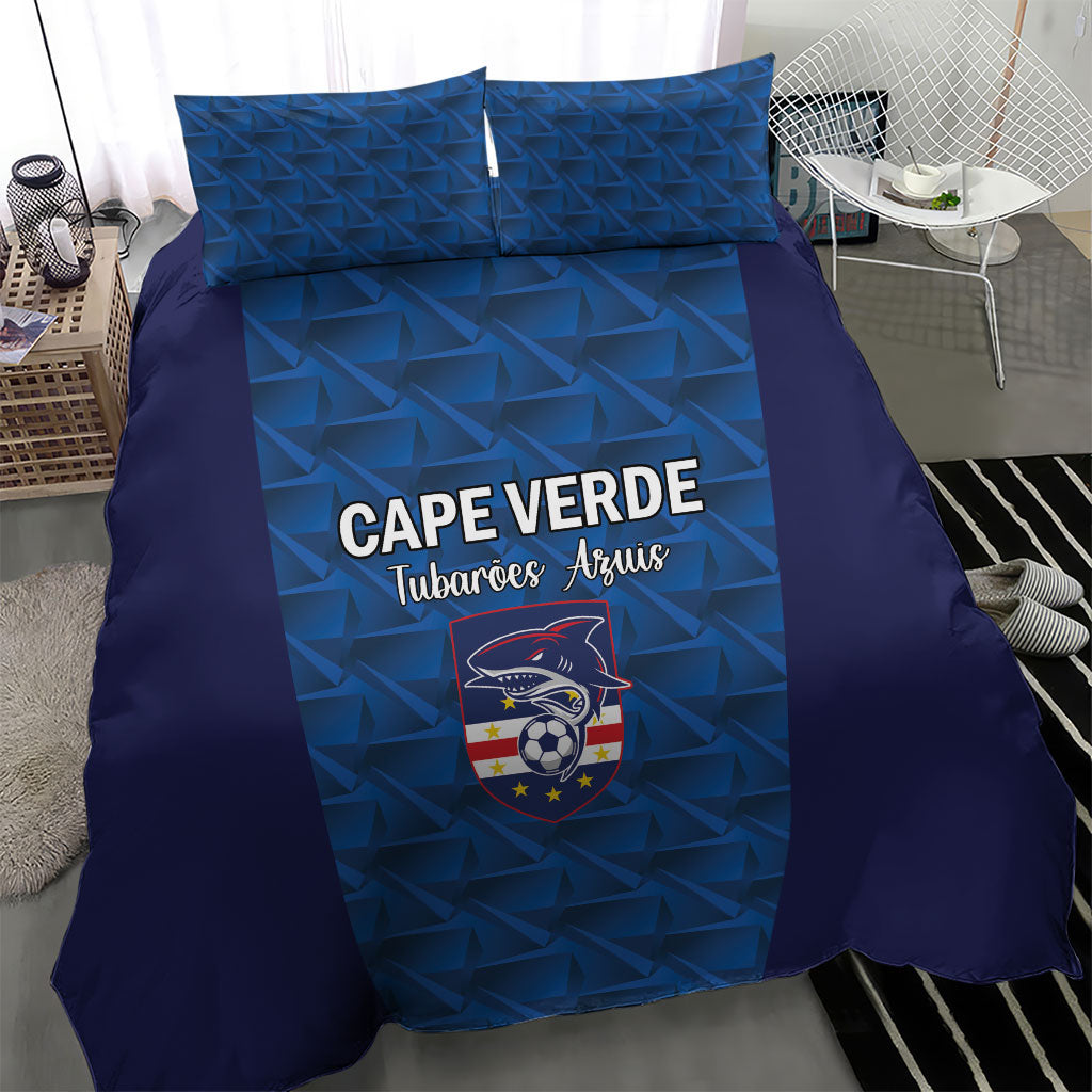 Cape Verde Football 2026 Bedding Set Atlantic Blue Sharks Heritage