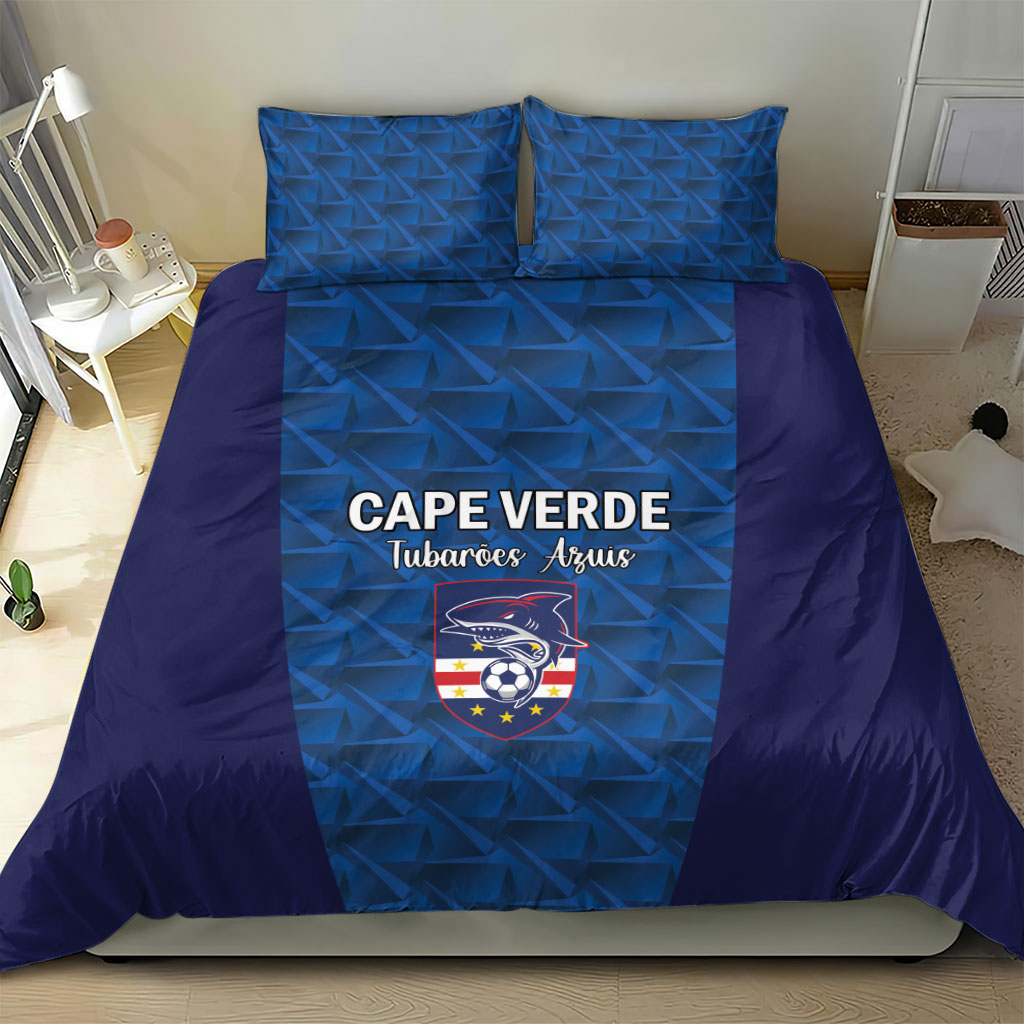 Cape Verde Football 2026 Bedding Set Atlantic Blue Sharks Heritage