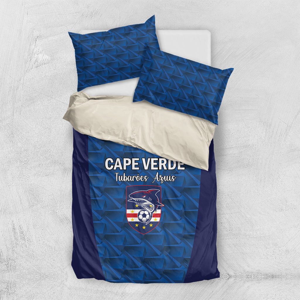 Cape Verde Football 2026 Bedding Set Atlantic Blue Sharks Heritage