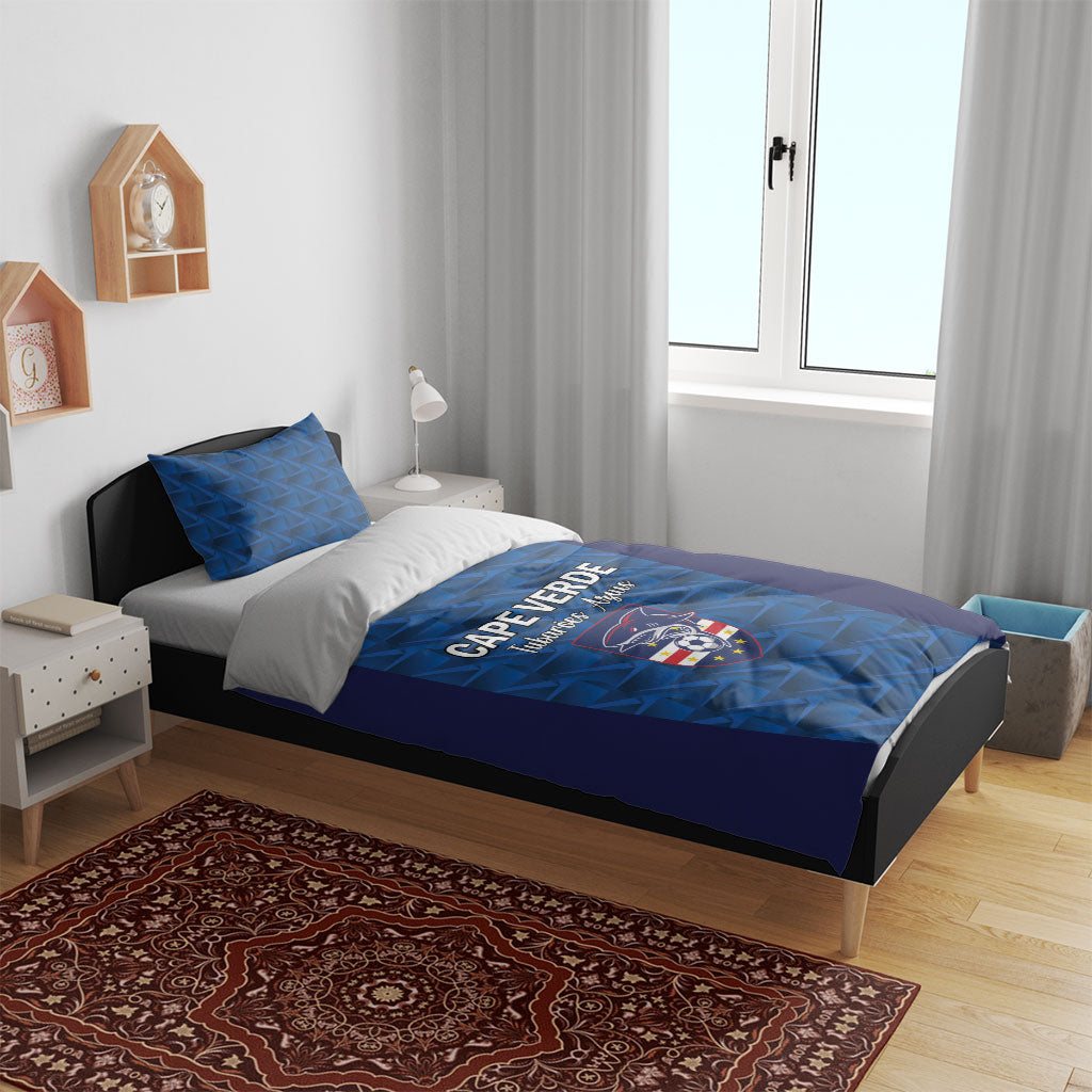 Cape Verde Football 2026 Bedding Set Atlantic Blue Sharks Heritage