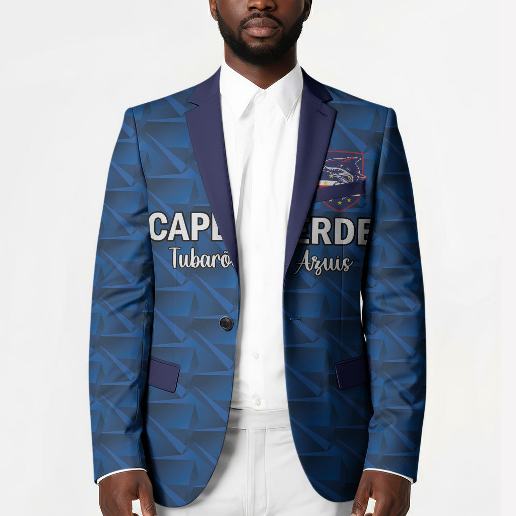 Custom Cape Verde Football 2026 Blazer Atlantic Blue Sharks Heritage