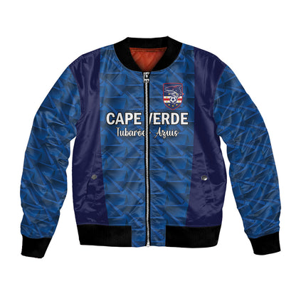 Custom Cape Verde Football 2026 Bomber Jacket Atlantic Blue Sharks Heritage