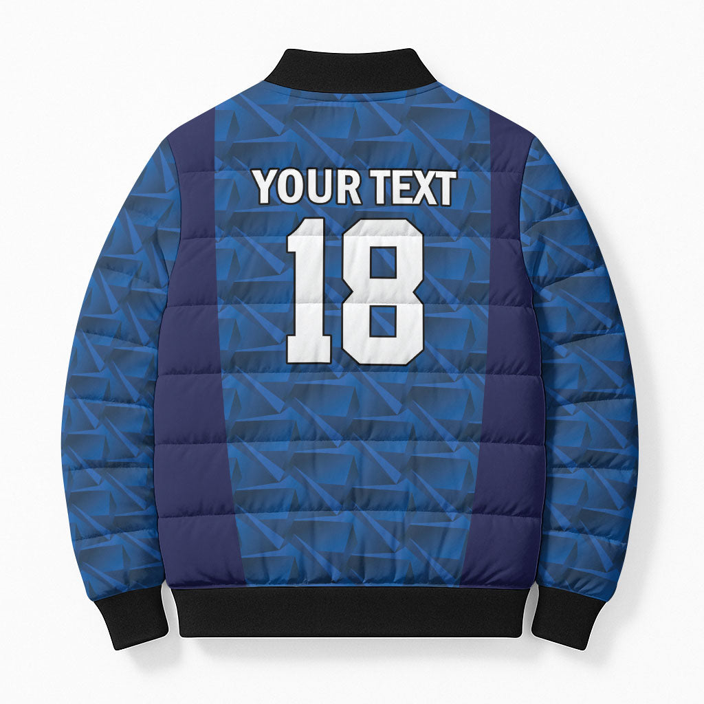 Custom Cape Verde Football 2026 Bomber Puffer Jacket Atlantic Blue Sharks Heritage