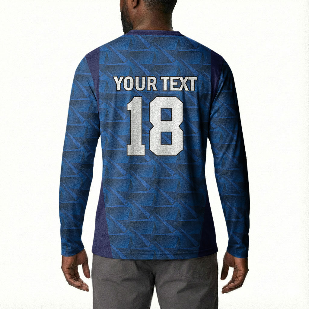 Custom Cape Verde Football 2026 Button Sweatshirt Atlantic Blue Sharks Heritage