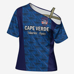 Custom Cape Verde Football 2026 Cross Shoulder Shirt Atlantic Blue Sharks Heritage